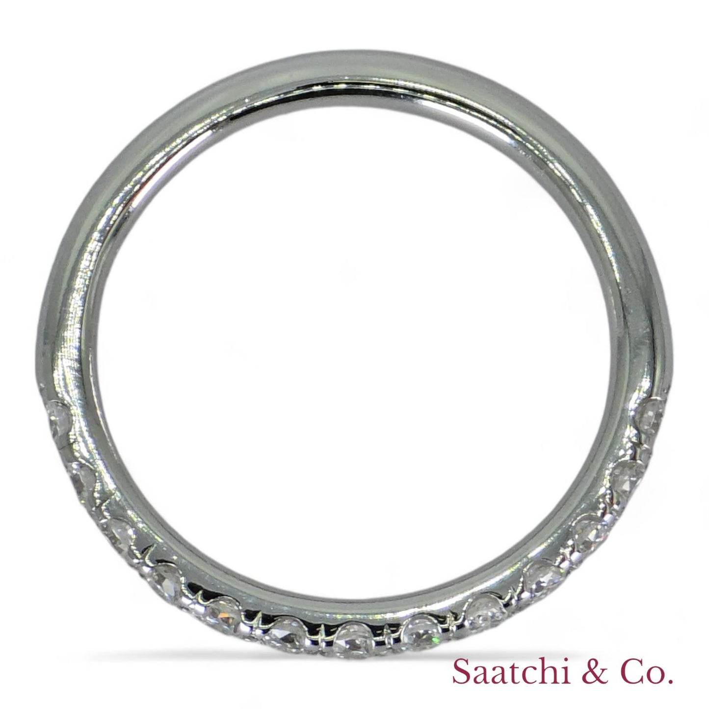 14k (585) White Gold Natural Diamond Half Eternity Band