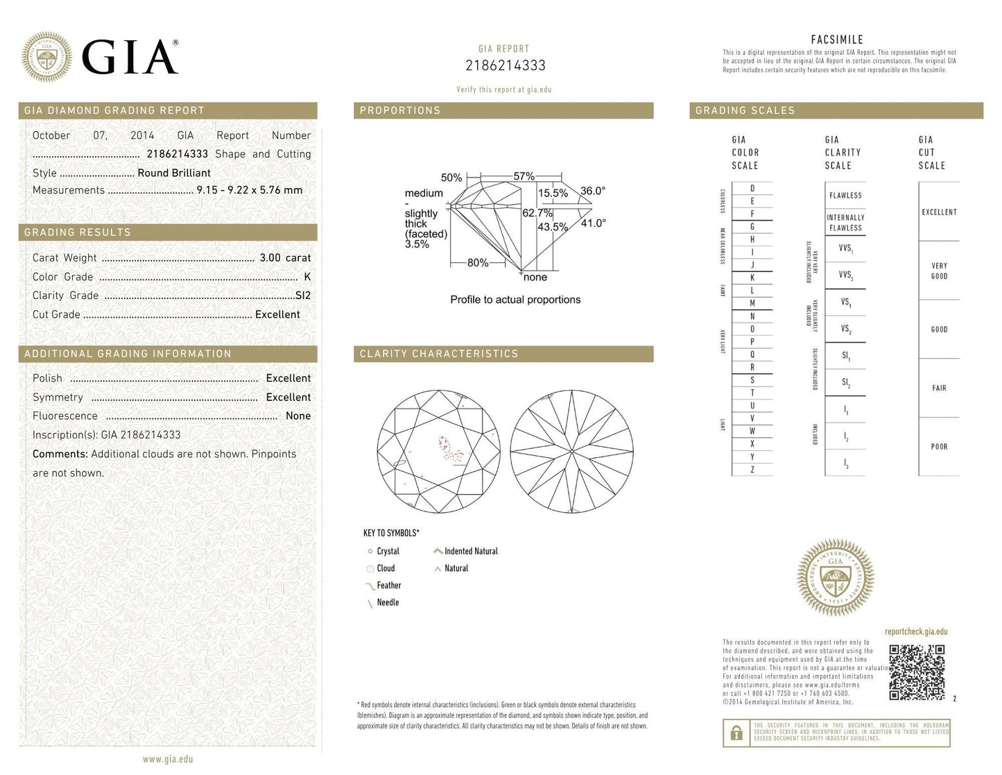 GIA Certified 18K (750) White Gold Natural Diamond Stud Earrings