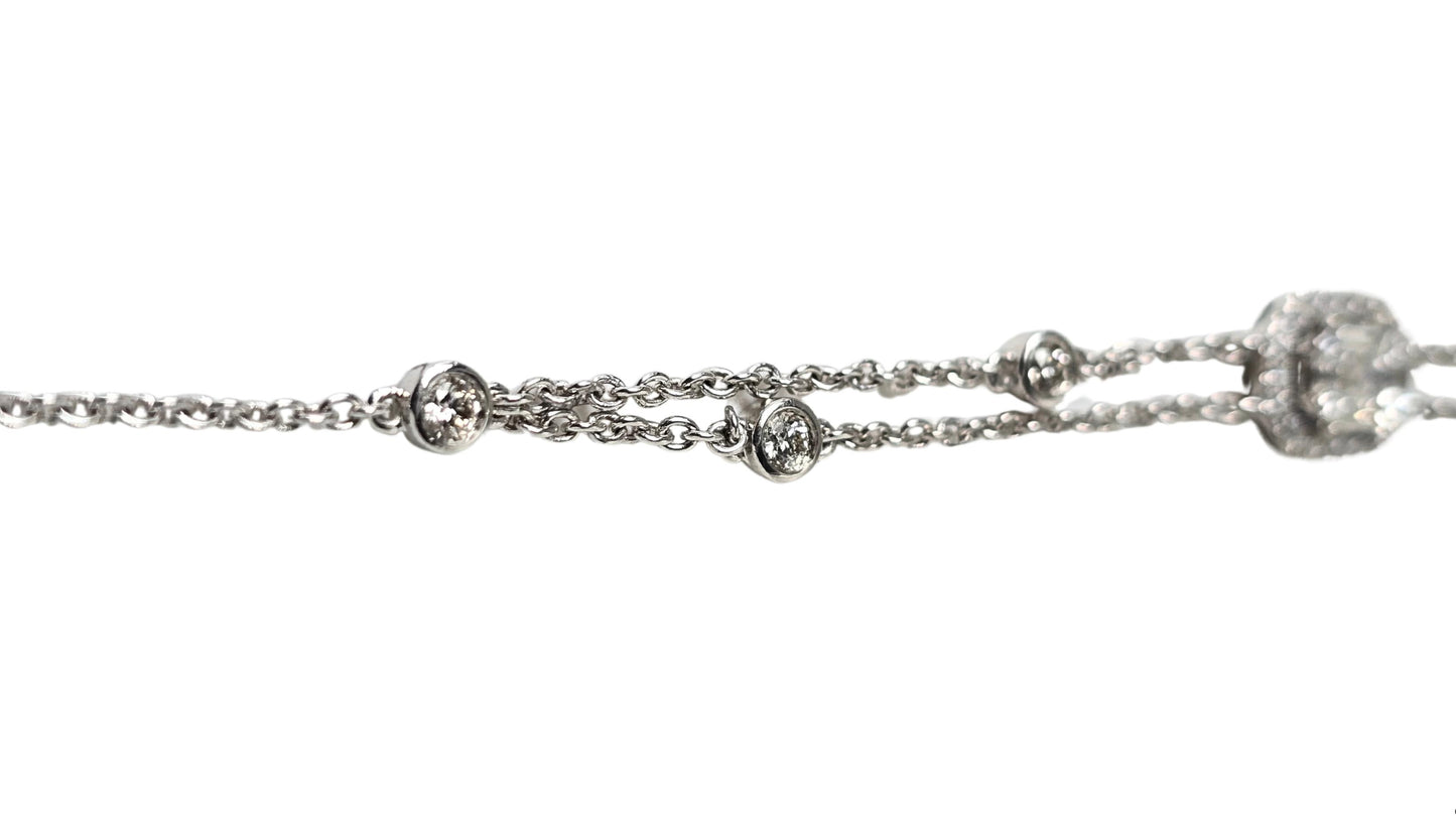 Elegant 18K White Gold Bracelet with 1 Ct Natural White Diamonds, 5 grams