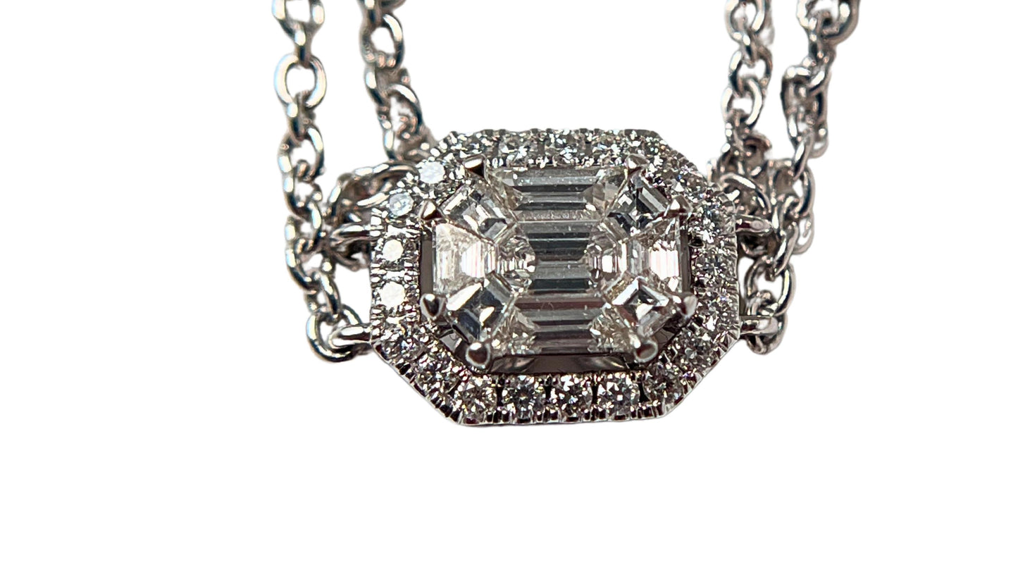 Elegant 18K White Gold Bracelet with 1 Ct Natural White Diamonds, 5 grams