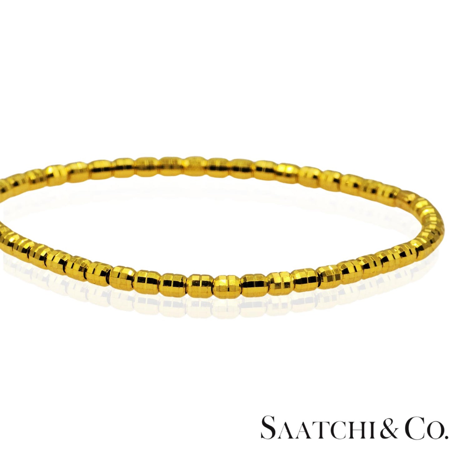 24K Yellow Gold 7.12 Grams Stretchable Elastic Bracelet.