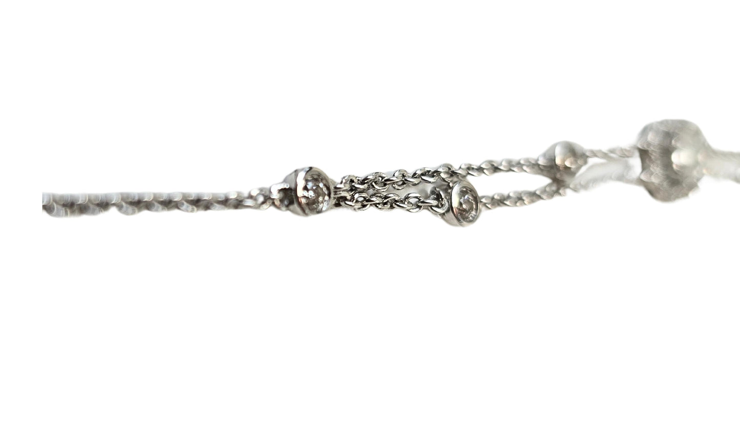 Elegant 18K White Gold Bracelet with 1 Ct Natural White Diamonds, 5 grams