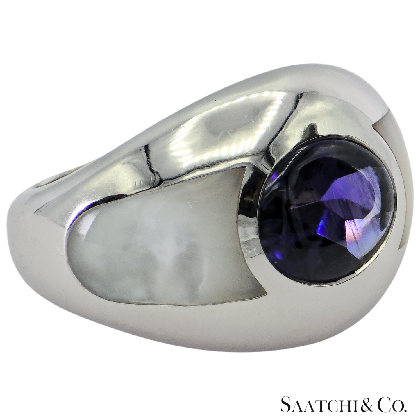 MAUBOUSSIN Blue Violet Iolite Ring 18K (750) White Gold