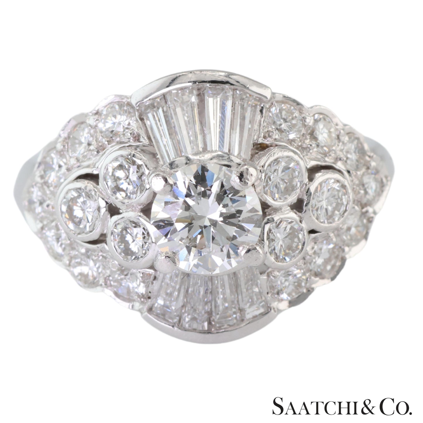 18k (750) White Gold Natural White Diamond Cocktail Ring