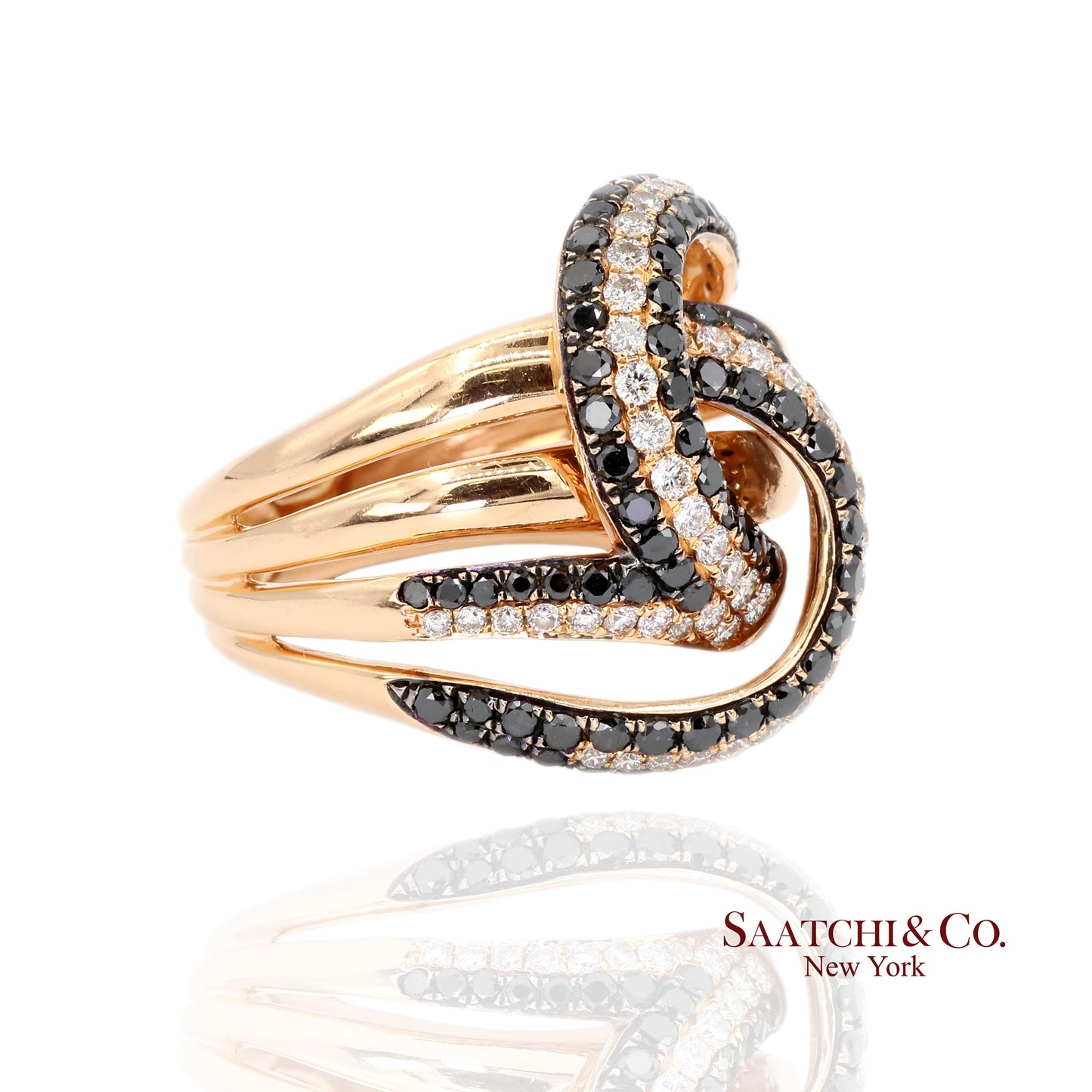 18k Gold Natural Diamond White and yellow Gold Diamond Ring