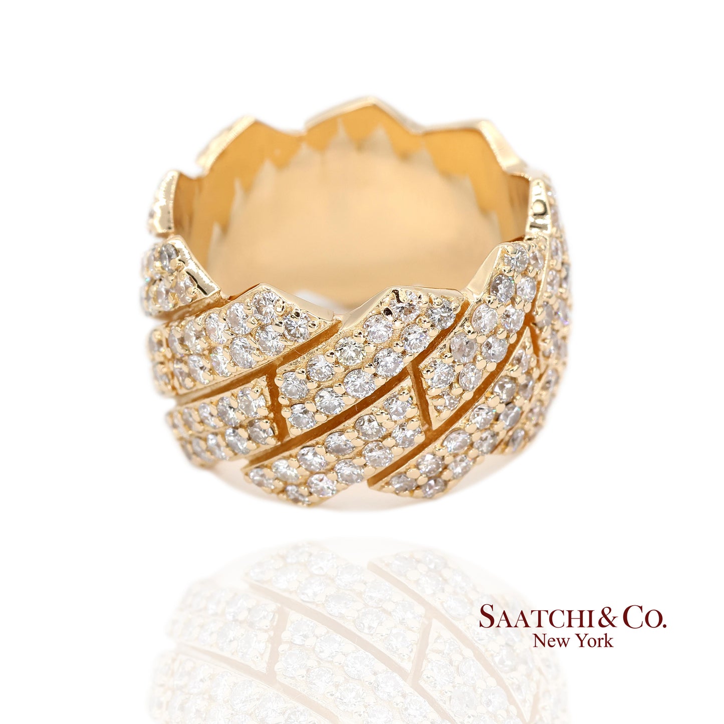 18k (750) Yellow Gold 4.50 Ct Natural Diamond Ring Band