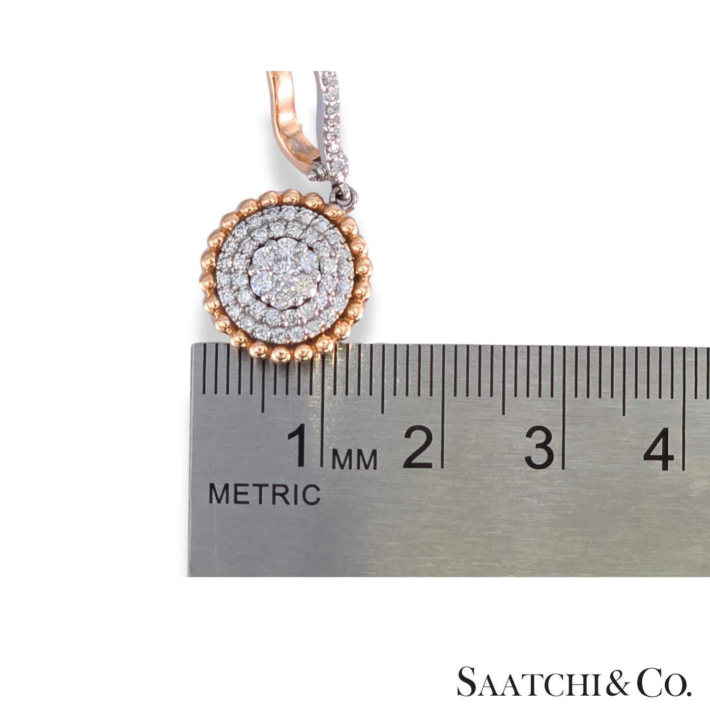 Two Tone Natural Diamond Earring in 18K (750) White & Rose Gold