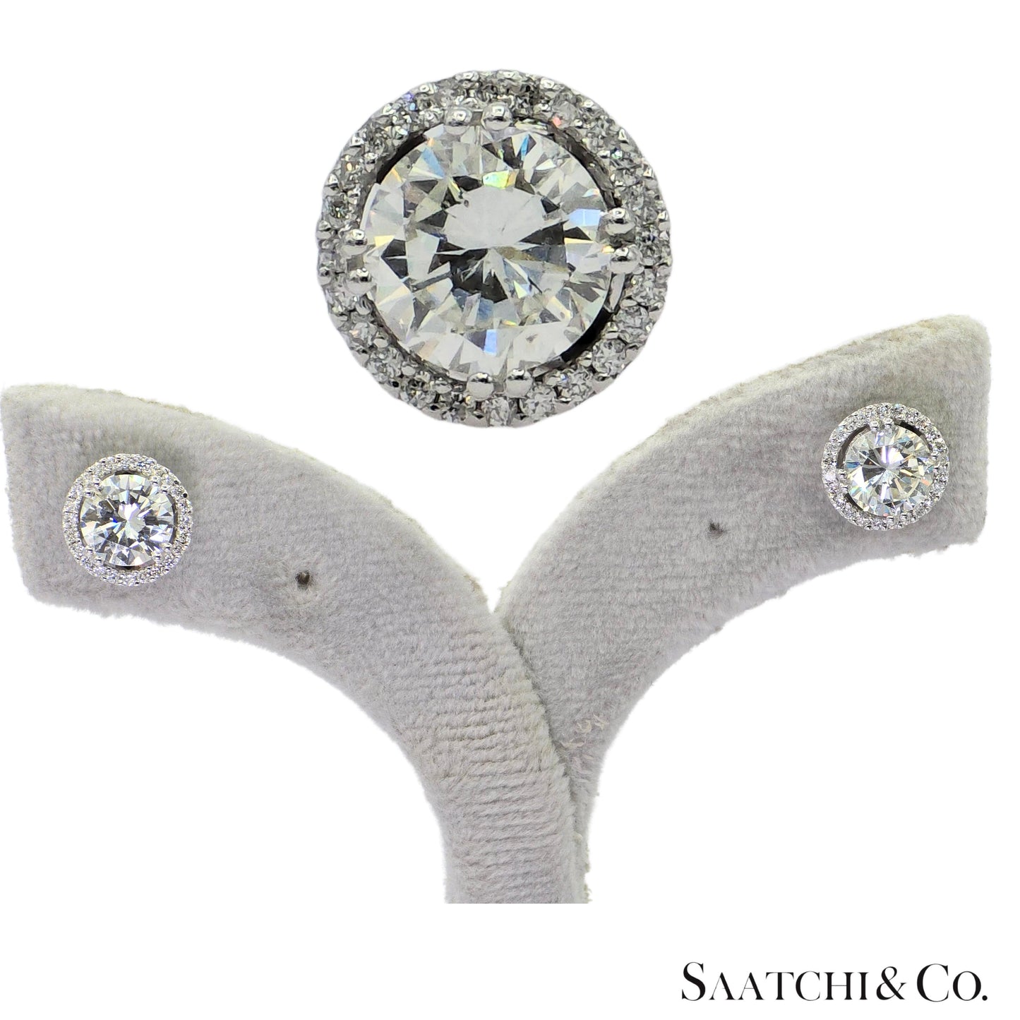 GIA Hilo Stud Natural Diamond Earring White 18k Gold