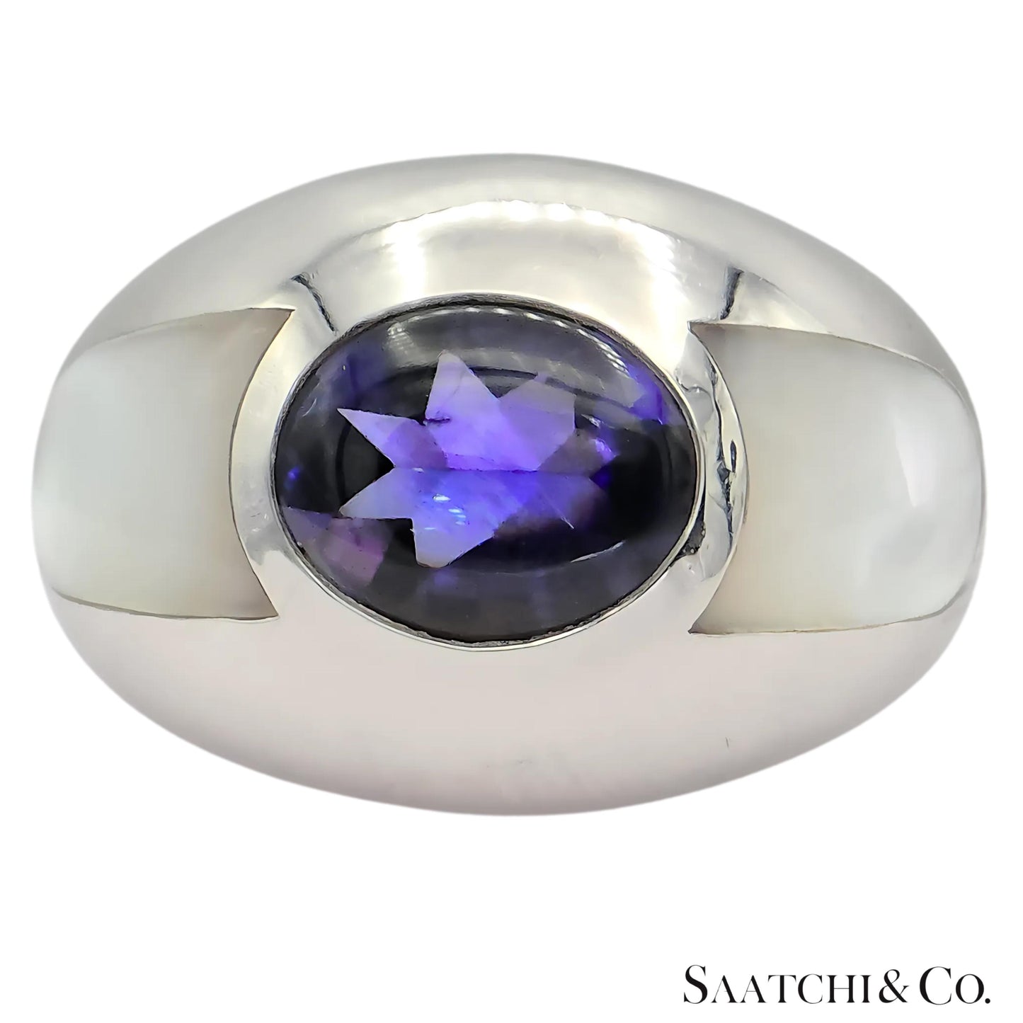 MAUBOUSSIN Blue Violet Iolite Ring 18K (750) White Gold