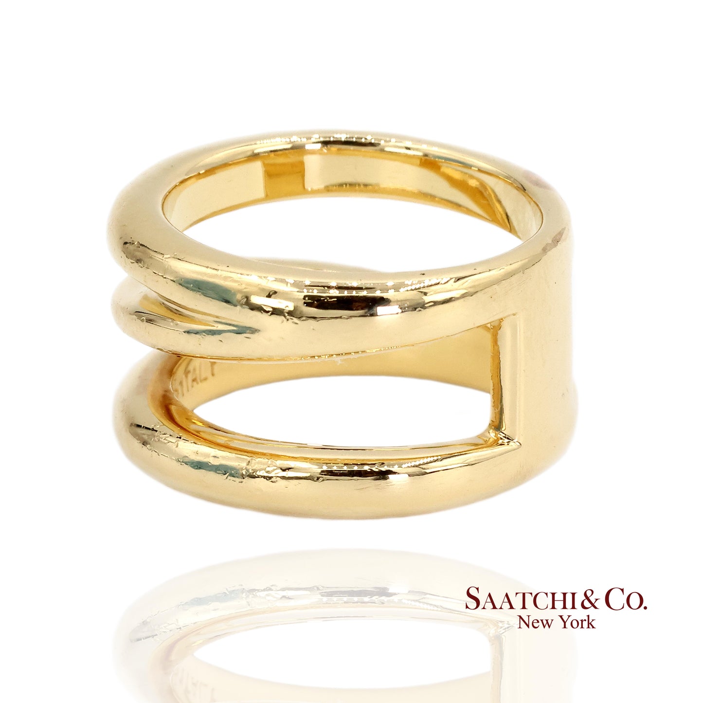 TIFFANY & Co. 18K Gold Diagonal Ring 5.5 Yellow Gold