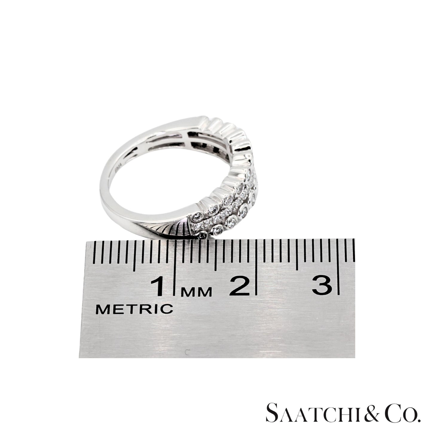 14k(585) White Gold Natural White Diamond Ring