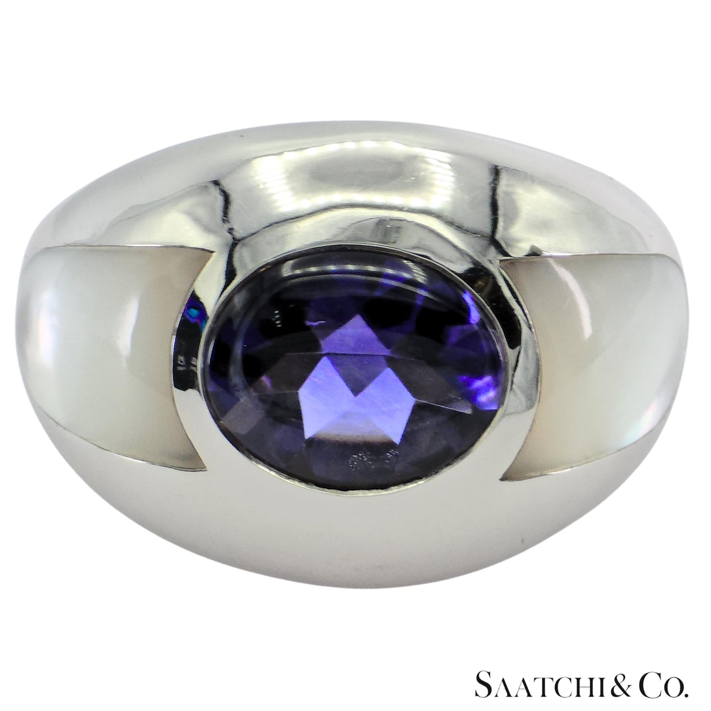 MAUBOUSSIN Blue Violet Iolite Ring 18K (750) White Gold