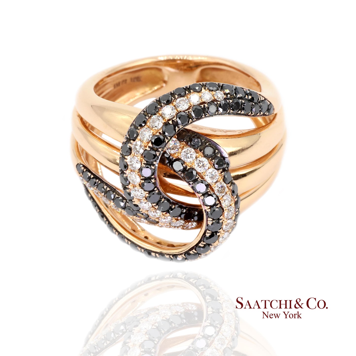 18k Gold Natural Diamond White and yellow Gold Diamond Ring