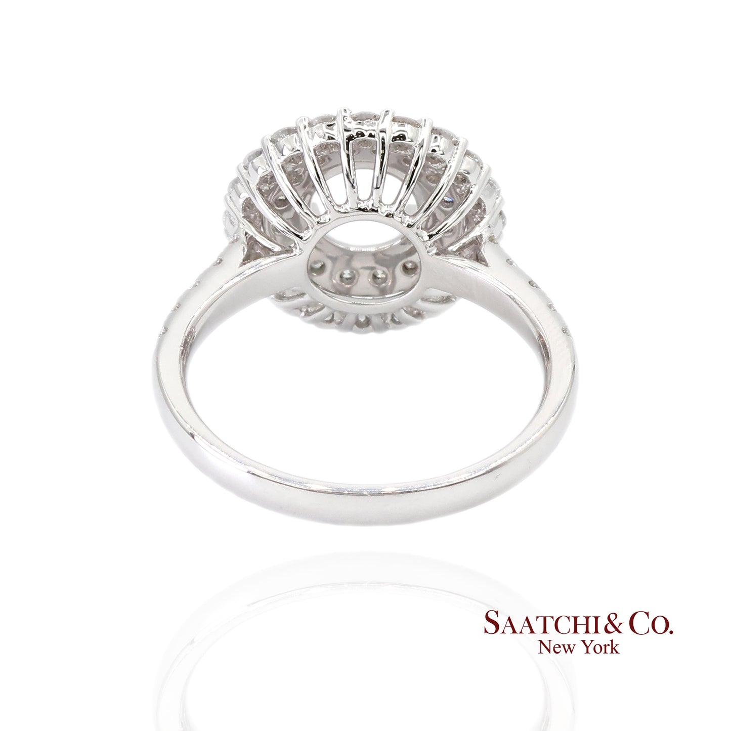 Platinum 950 Natural Brilliant Diamond Mounting Ring Size 6.5