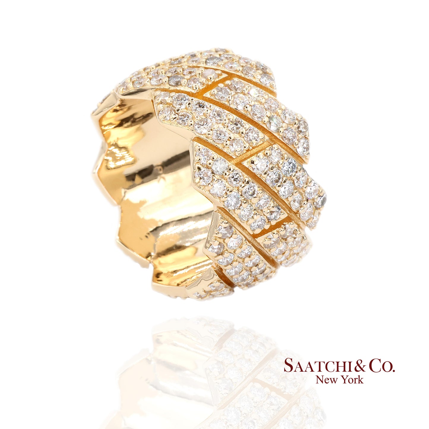 18k (750) Yellow Gold 4.50 Ct Natural Diamond Ring Band