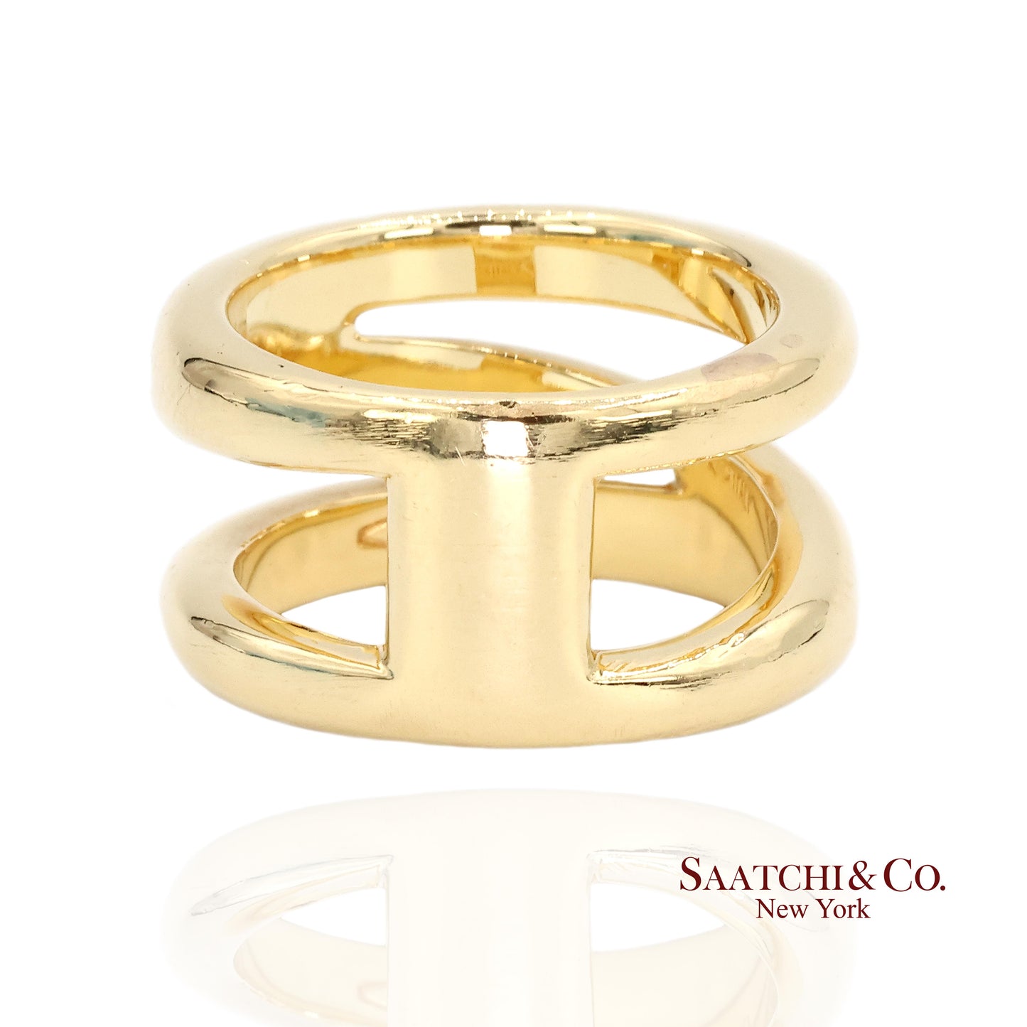 TIFFANY & Co. 18K Gold Diagonal Ring 5.5 Yellow Gold