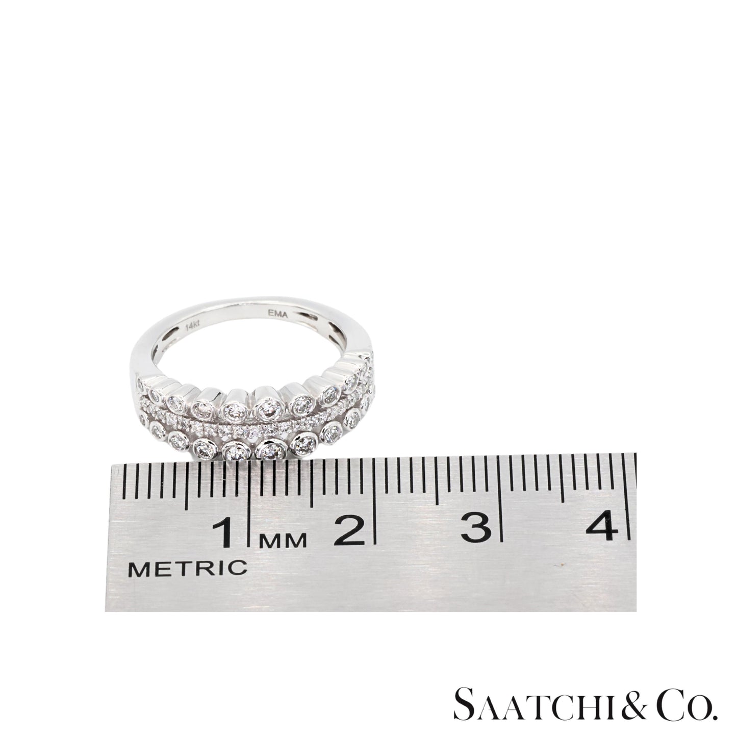 14k(585) White Gold Natural White Diamond Ring