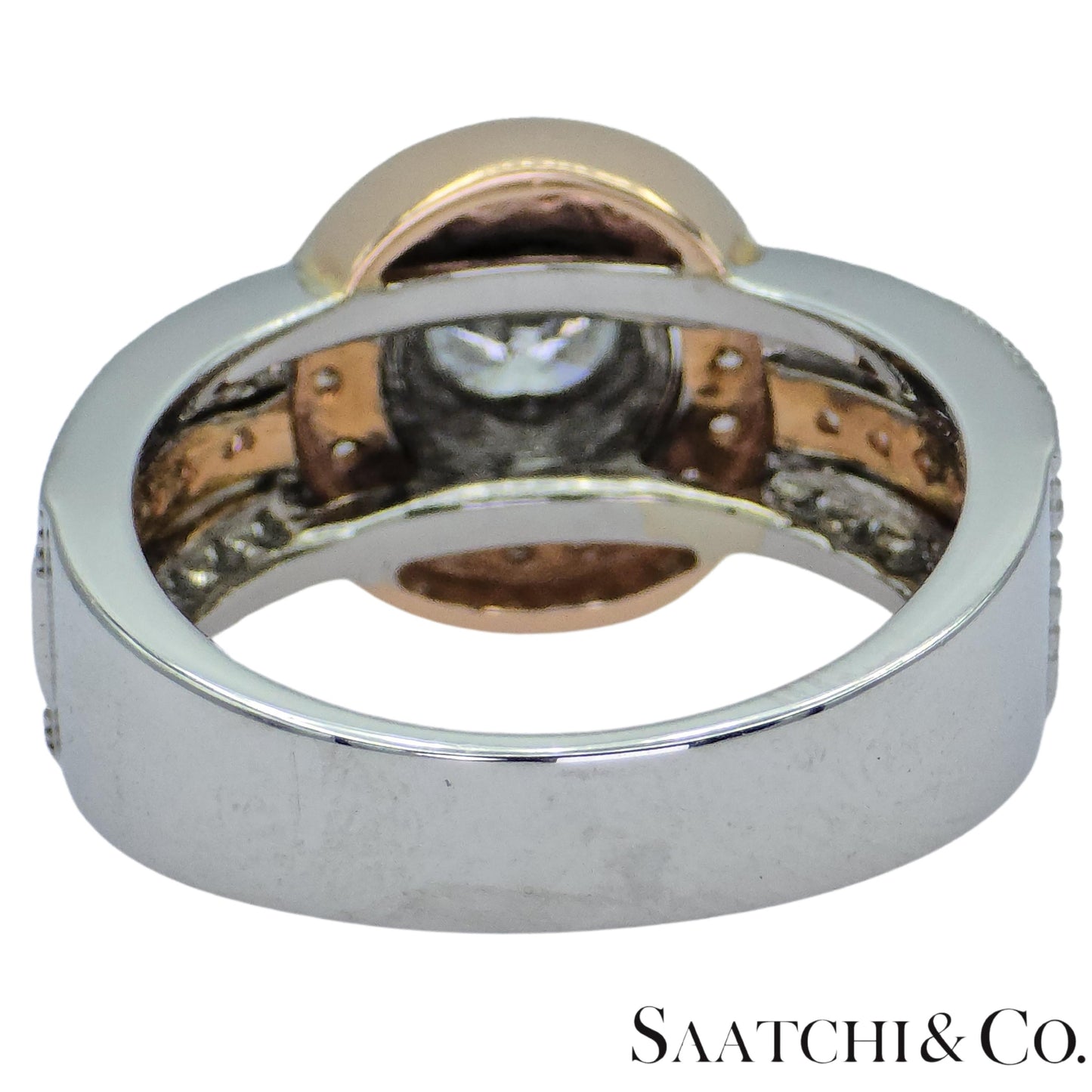 14K (585) White and Rose Gold Natural Diamond Ring