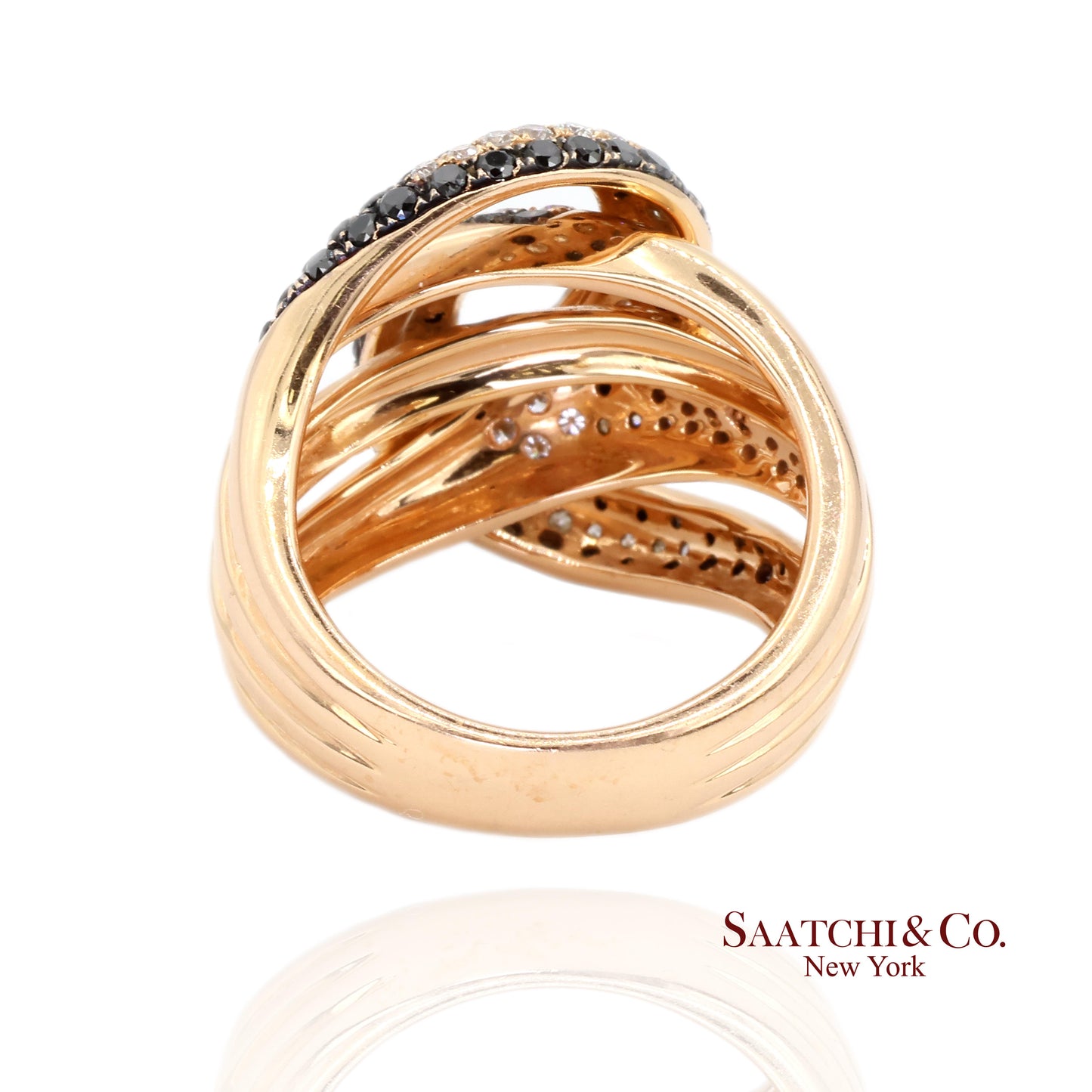 18k Gold Natural Diamond White and yellow Gold Diamond Ring