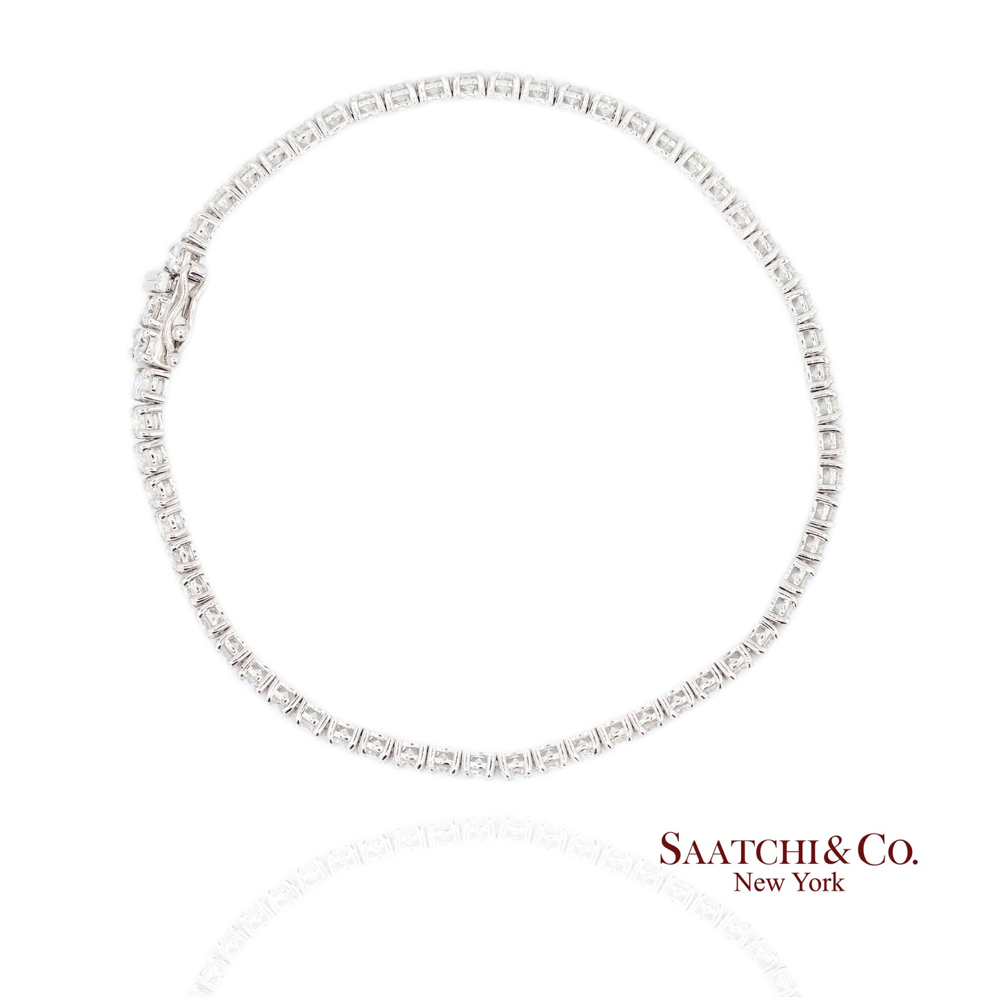 14k (585) White Gold Natural Diamond Tennis Bracelet size 7.5 inch