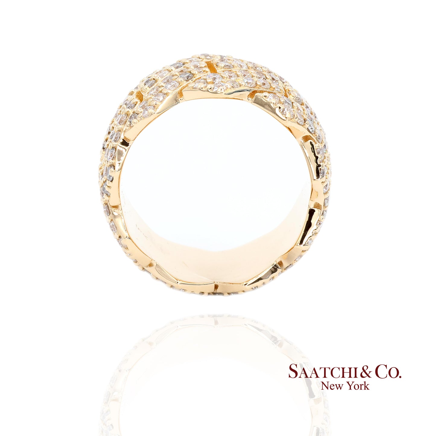 18k (750) Yellow Gold 4.50 Ct Natural Diamond Ring Band