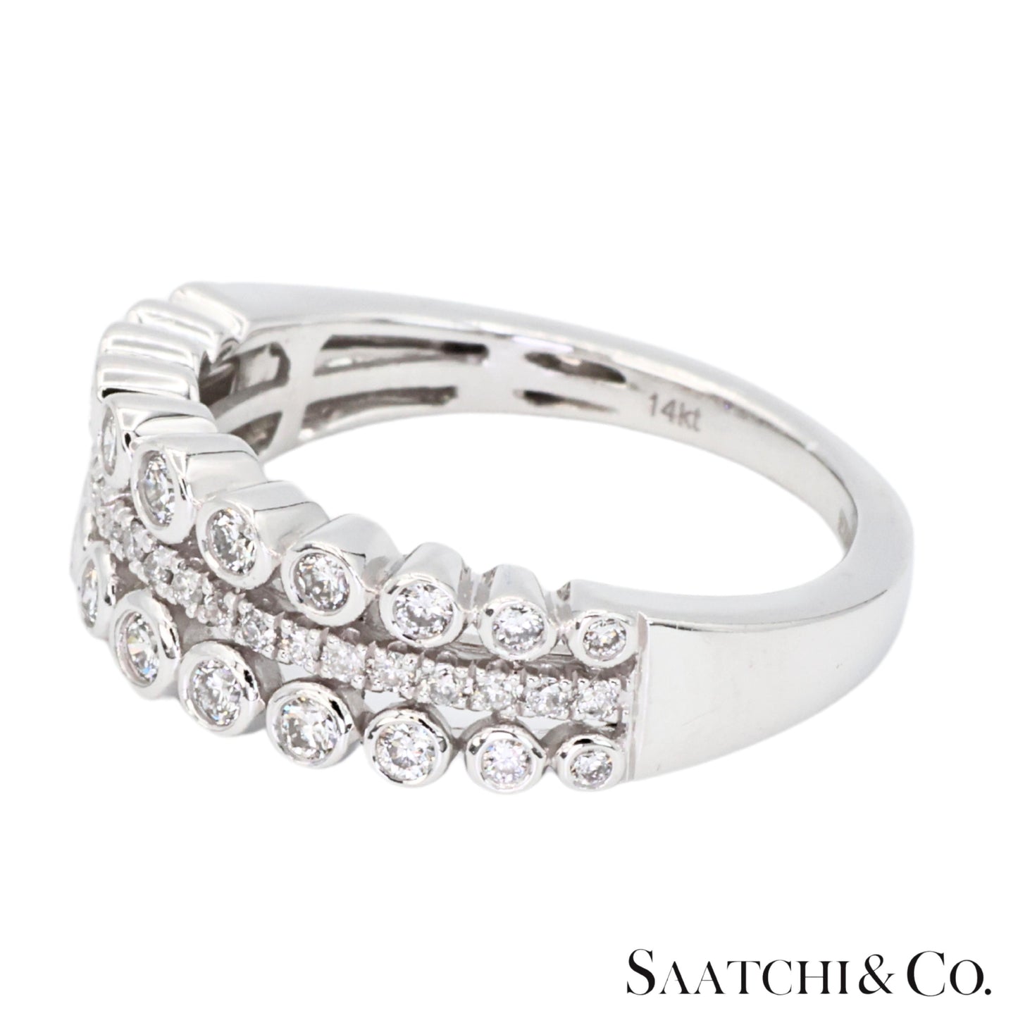 14k(585) White Gold Natural White Diamond Ring