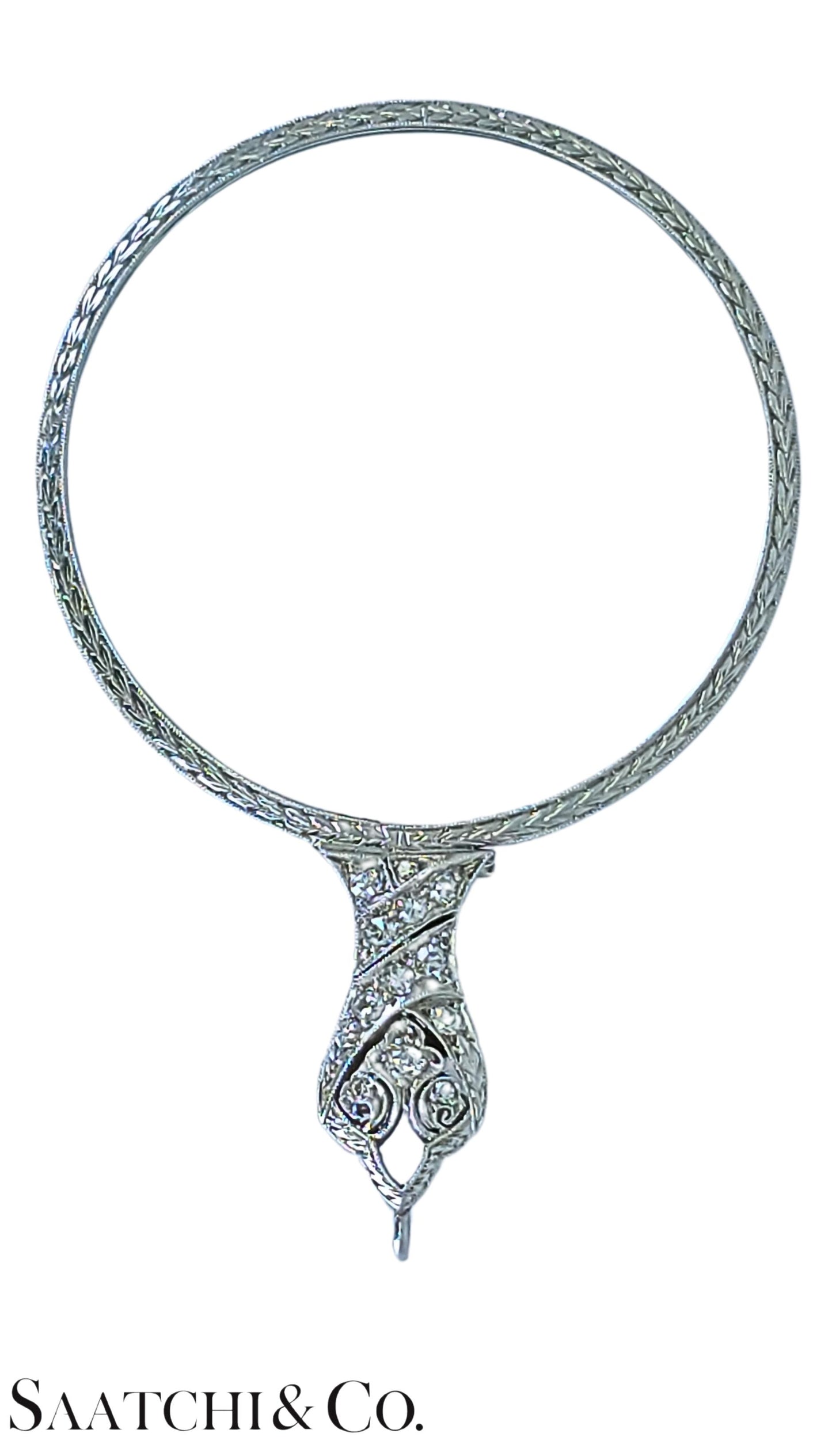 Vintage Platinum (950)- Natural diamond Quizzing/Eye Magnifying glass.