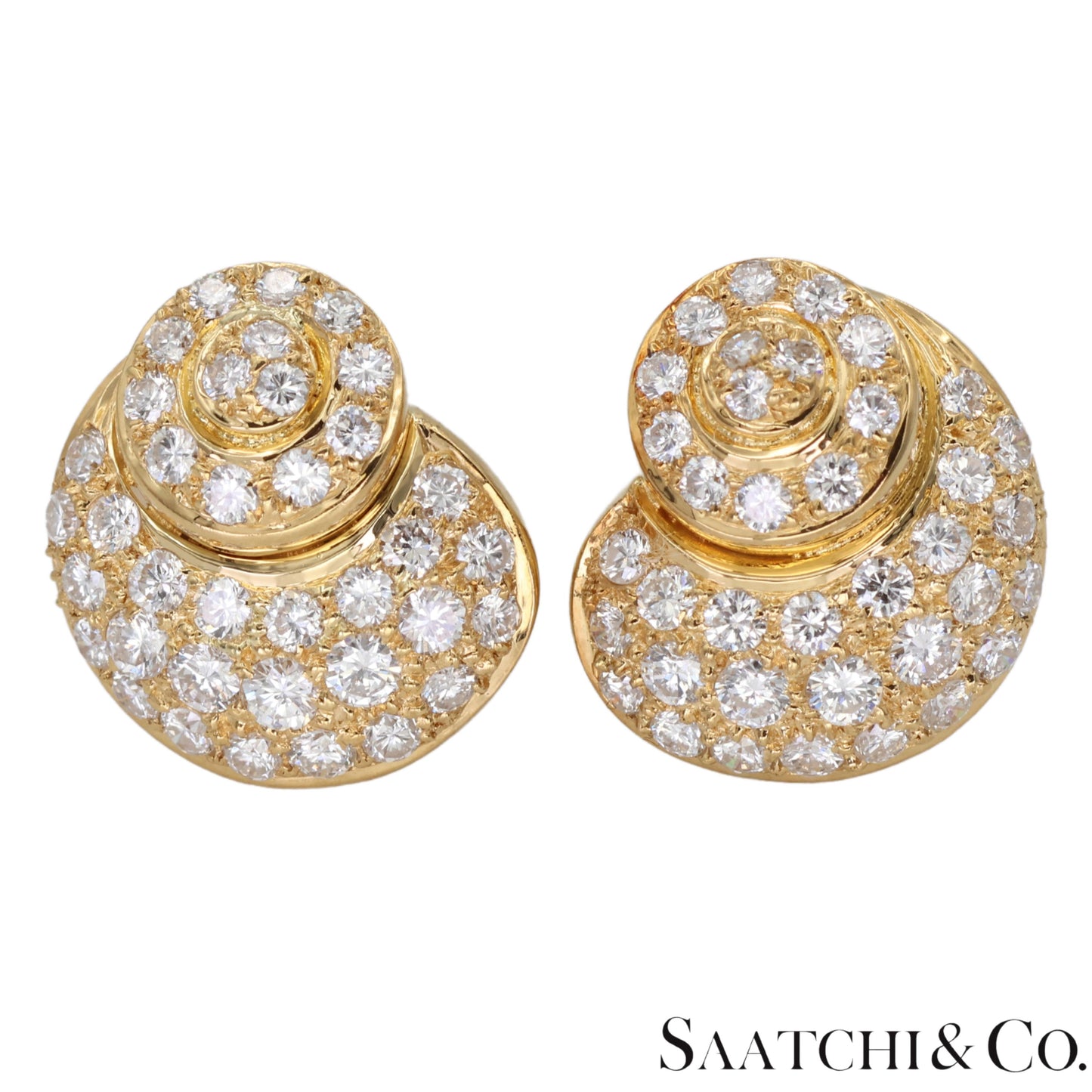 18k (750) Yellow Gold Stunning DIamond Studed Earrings