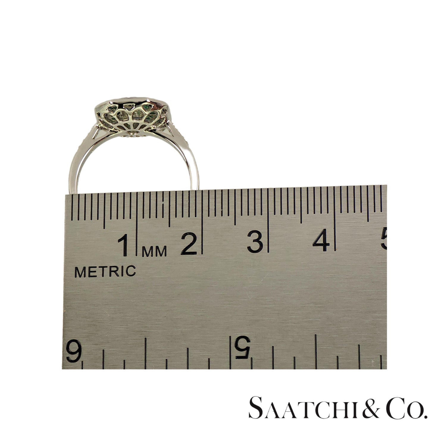 GIA - 18K (750) Emerald Shape Natural Round VVS Diamond Sapphire Emerald Ring