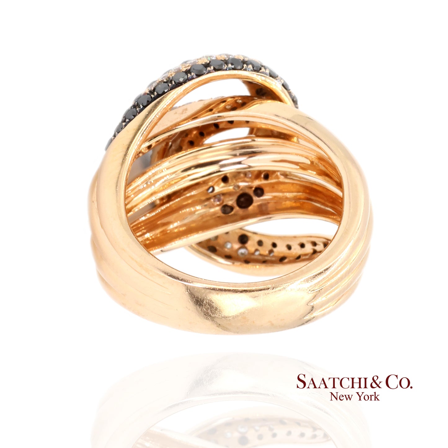 18k Gold Natural Diamond White and yellow Gold Diamond Ring