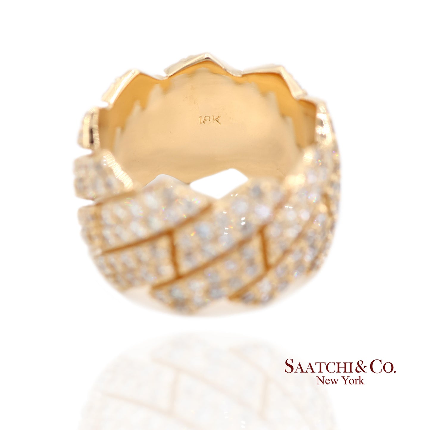 18k (750) Yellow Gold 4.50 Ct Natural Diamond Ring Band