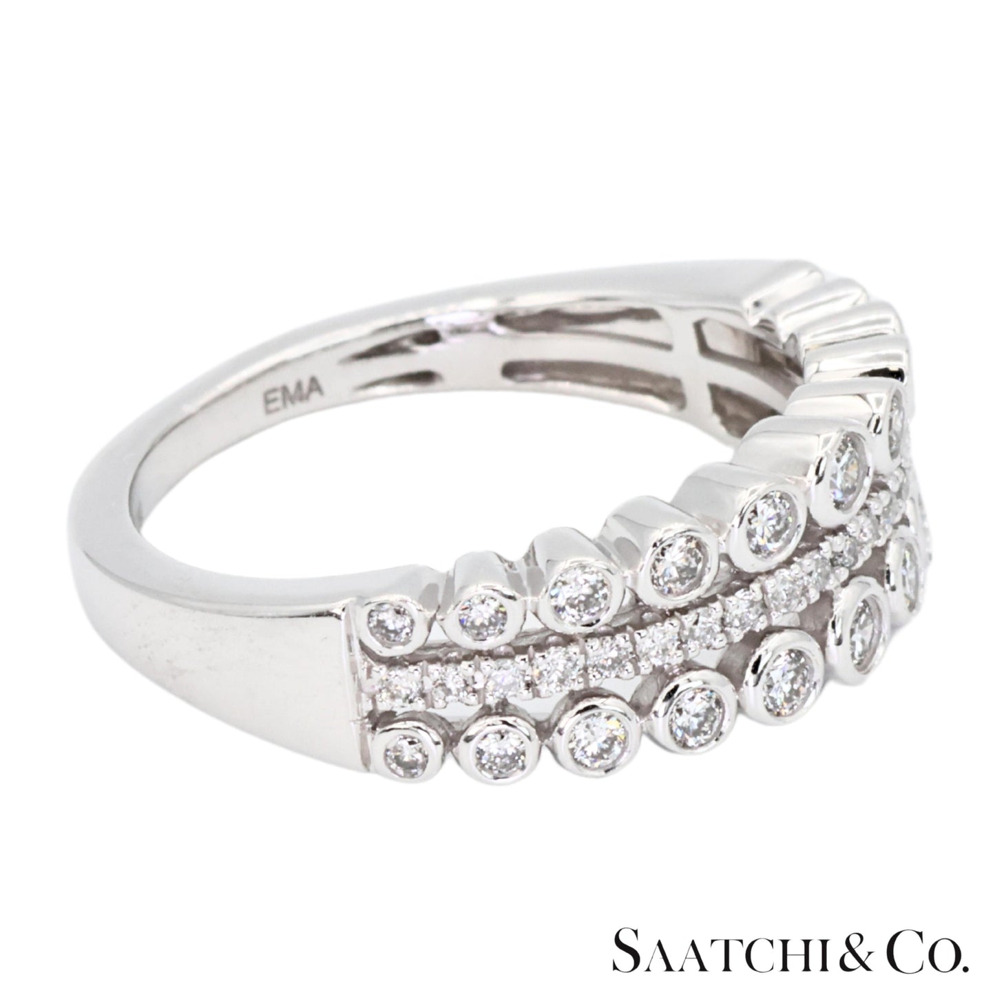 14k(585) White Gold Natural White Diamond Ring