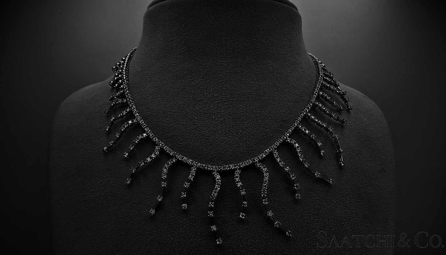 18K (750) White Gold - 12.60 Ct Natural Diamond -VVS: Necklace