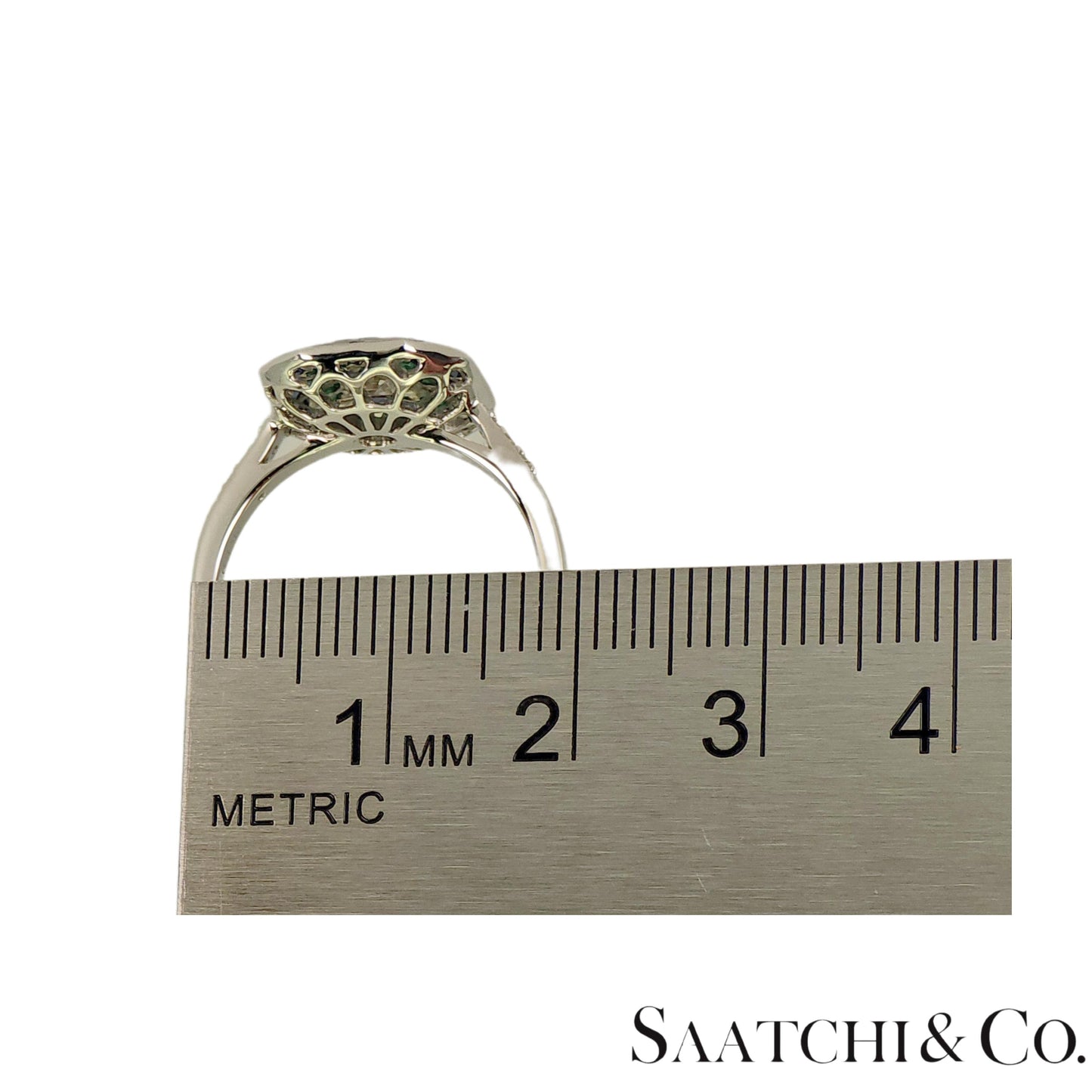 GIA - 18K (750) Emerald Shape Natural Round VVS Diamond Sapphire Emerald Ring