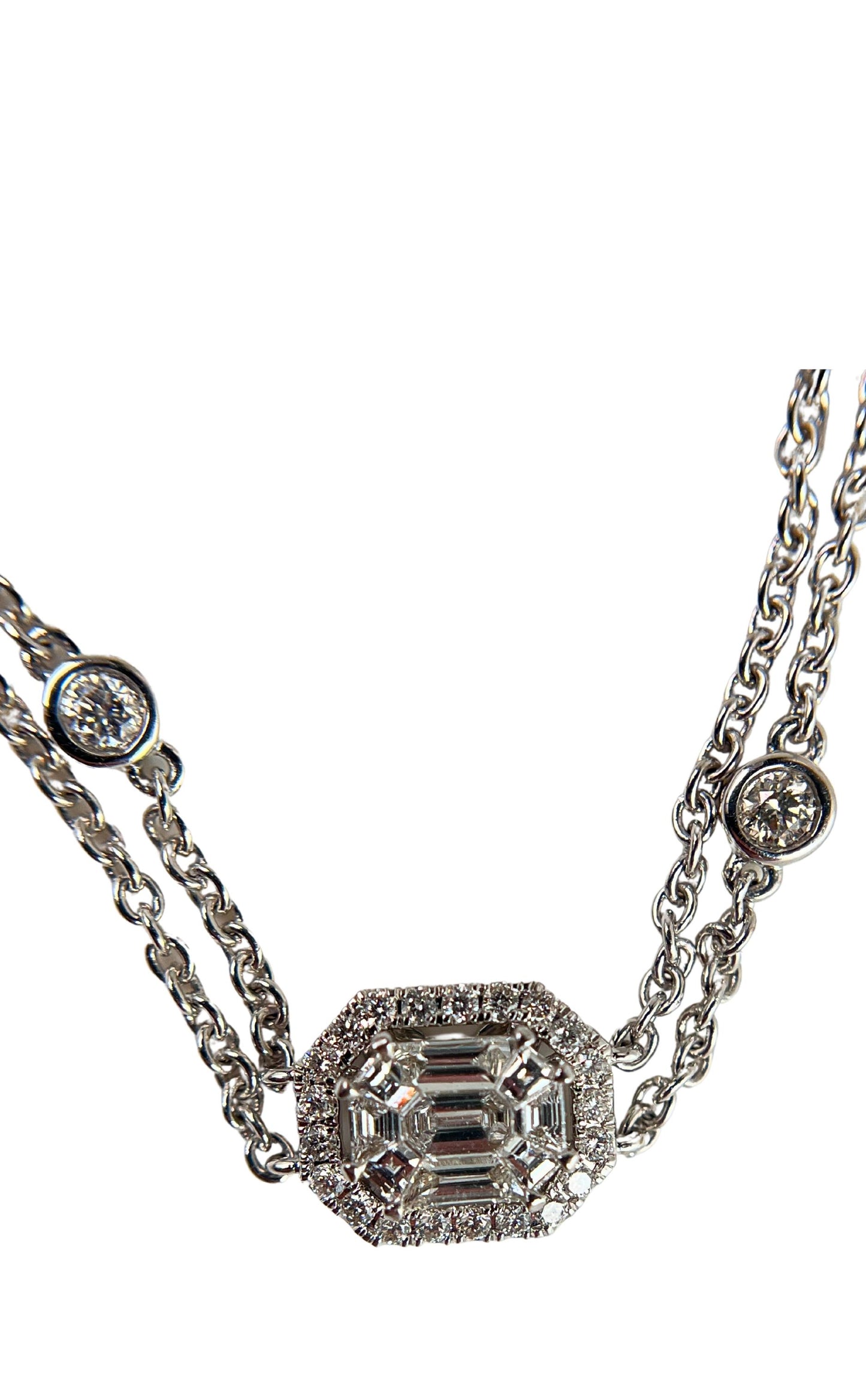 Elegant 18K White Gold Bracelet with 1 Ct Natural White Diamonds, 5 grams