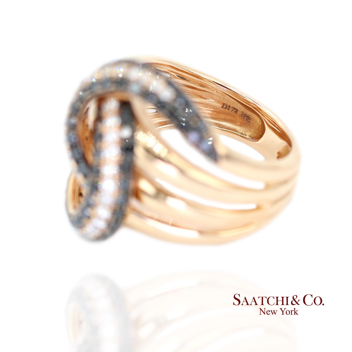 18k Gold Natural Diamond White and yellow Gold Diamond Ring