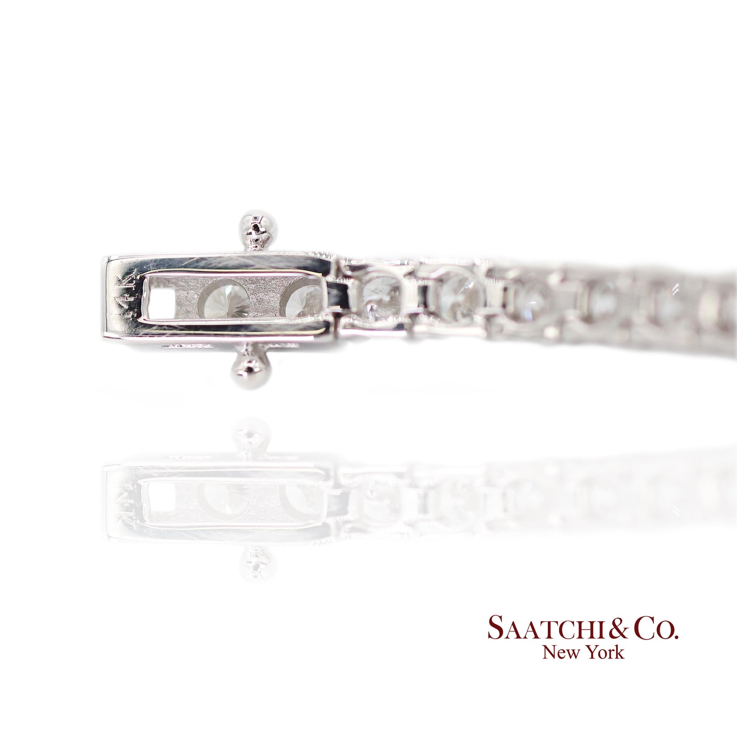 14k (585) White Gold Natural Diamond Tennis Bracelet size 7.5 inch