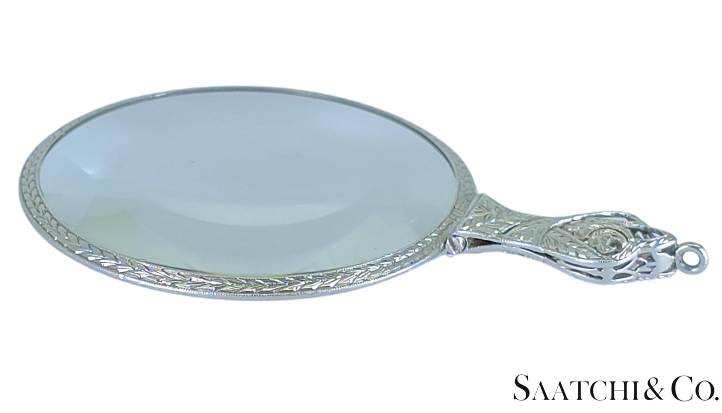 Vintage Platinum (950)- Natural diamond Quizzing/Eye Magnifying glass.