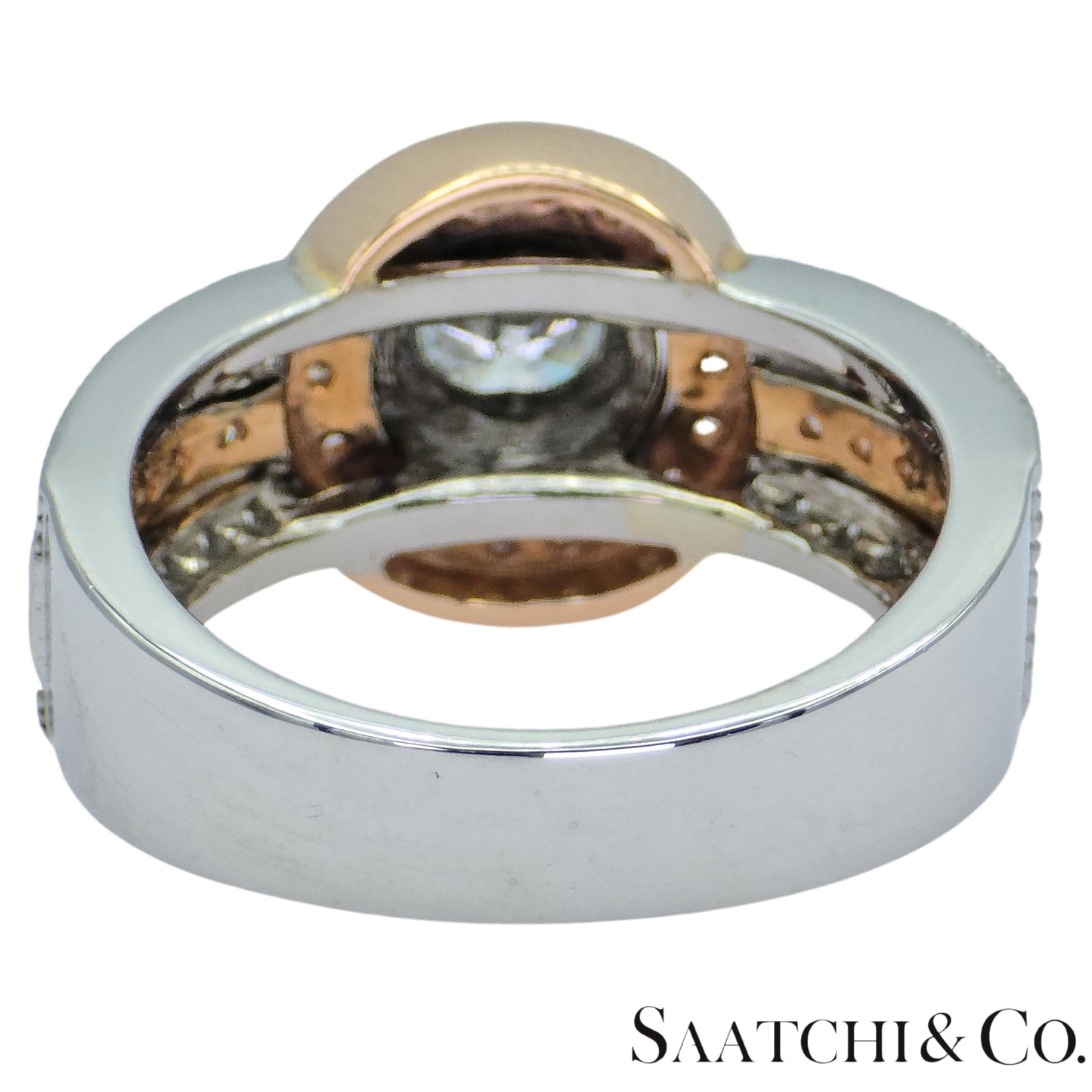 14K (585) White and Rose Gold Natural Diamond Ring