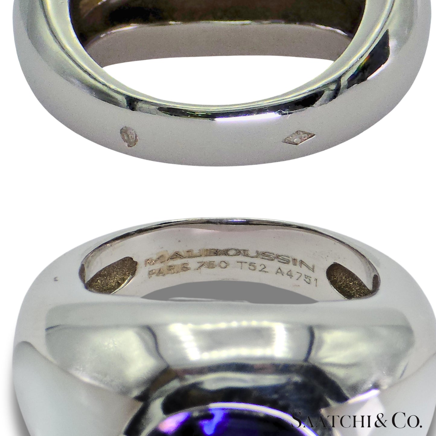 MAUBOUSSIN Blue Violet Iolite Ring 18K (750) White Gold