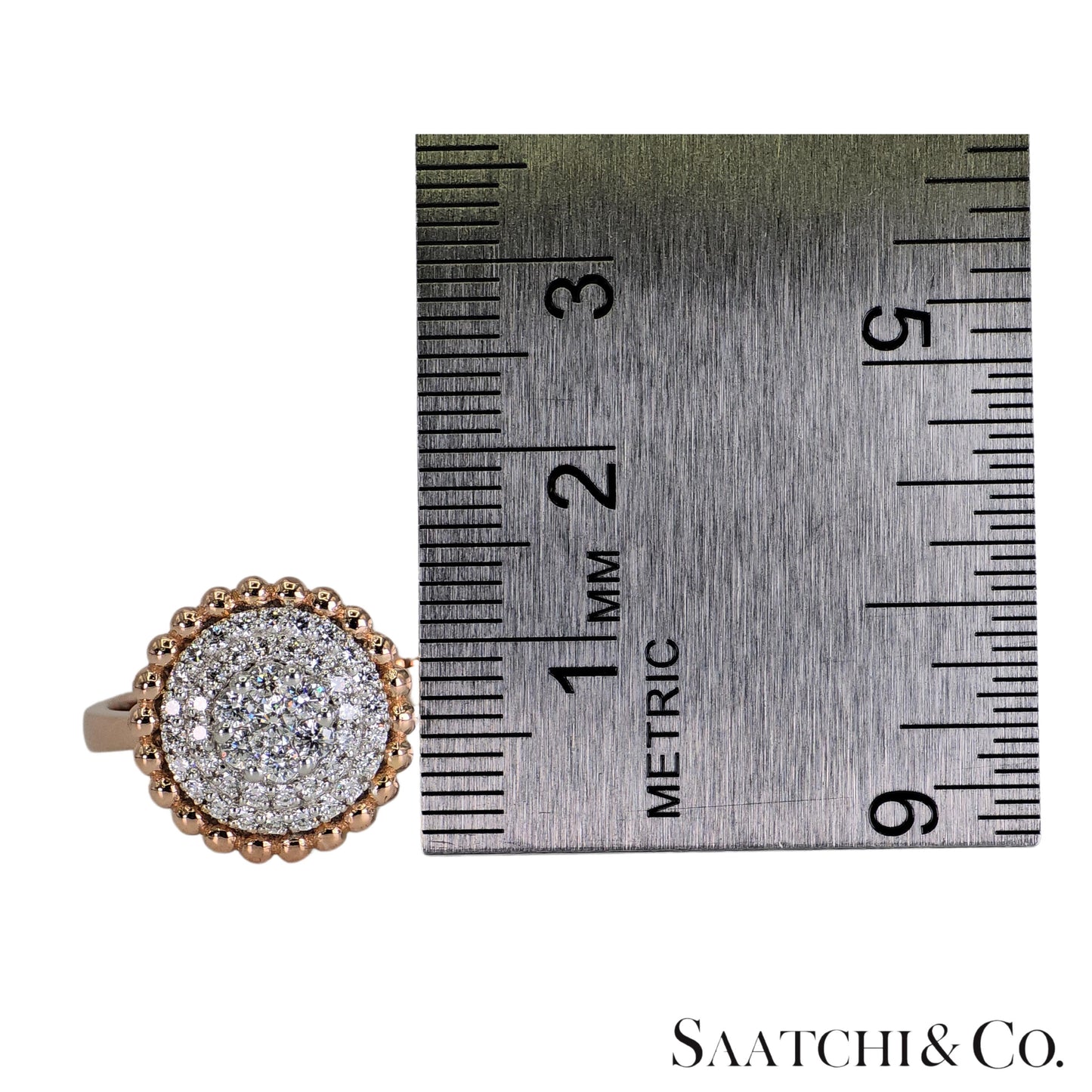 Natural Diamond Ring 18K White Rose Gold (750) Two Tone