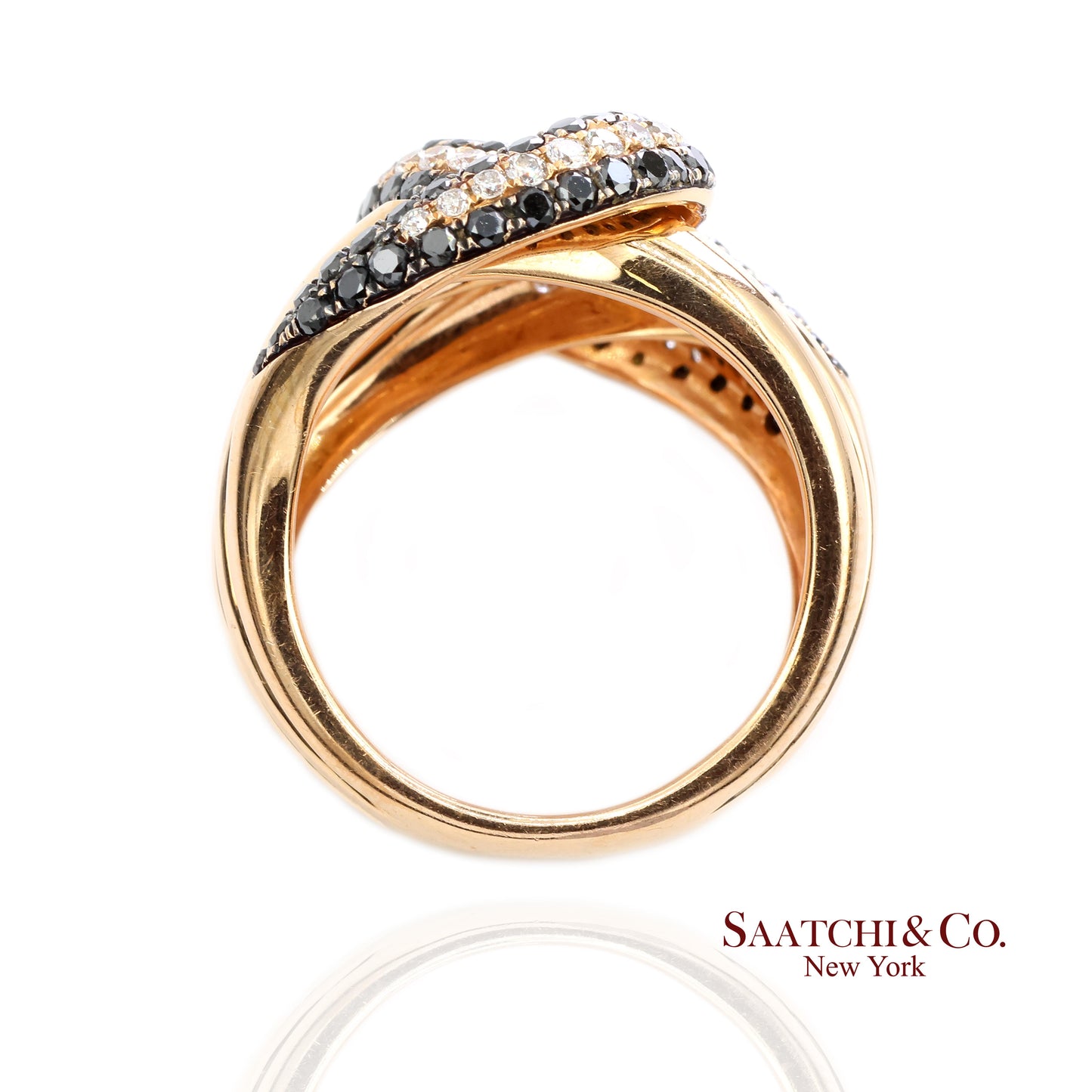 18k Gold Natural Diamond White and yellow Gold Diamond Ring