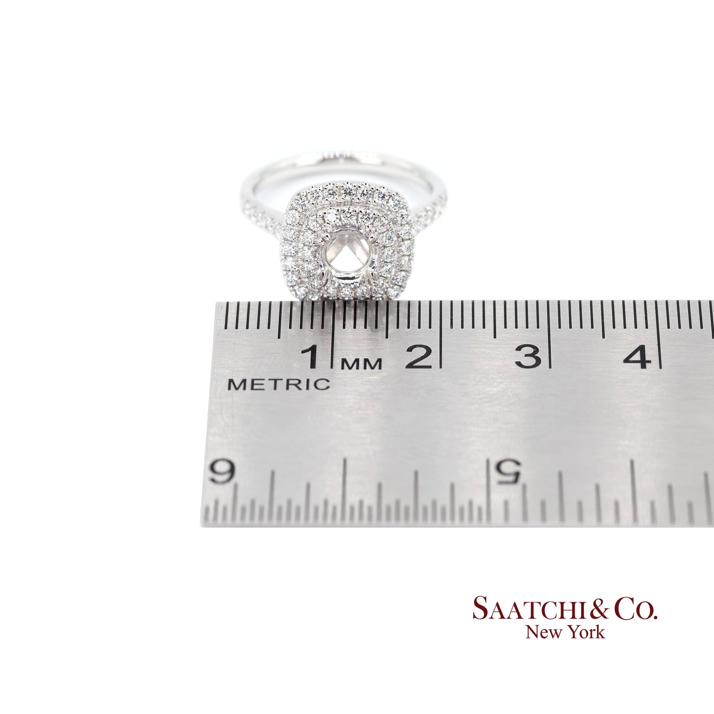 Platinum 950 Natural Brilliant Diamond Mounting Ring Size 6.5