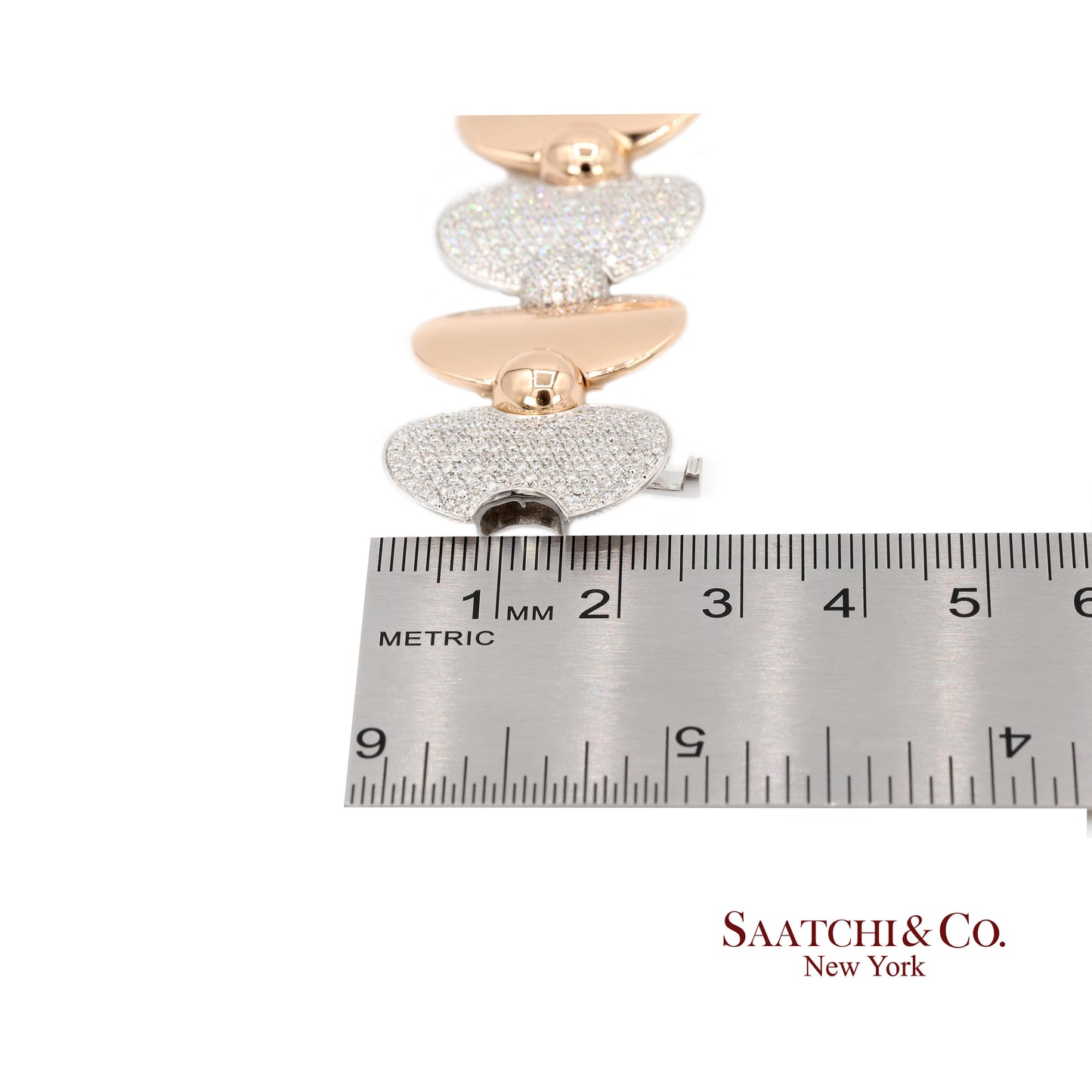 18k (750) Two Tone White and Rose Gold Natural Diamond Tennis Bracelet
