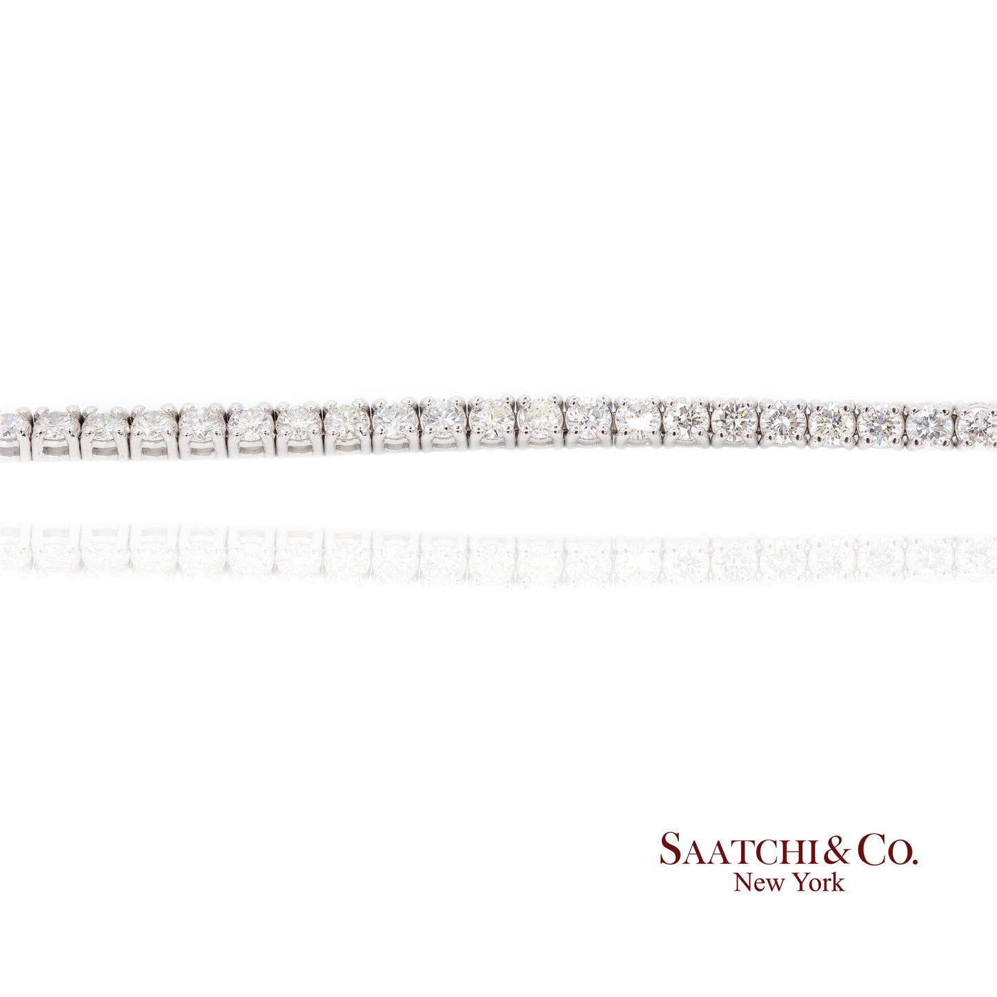 14k (585) White Gold Natural Diamond Tennis Bracelet size 7.5 inch