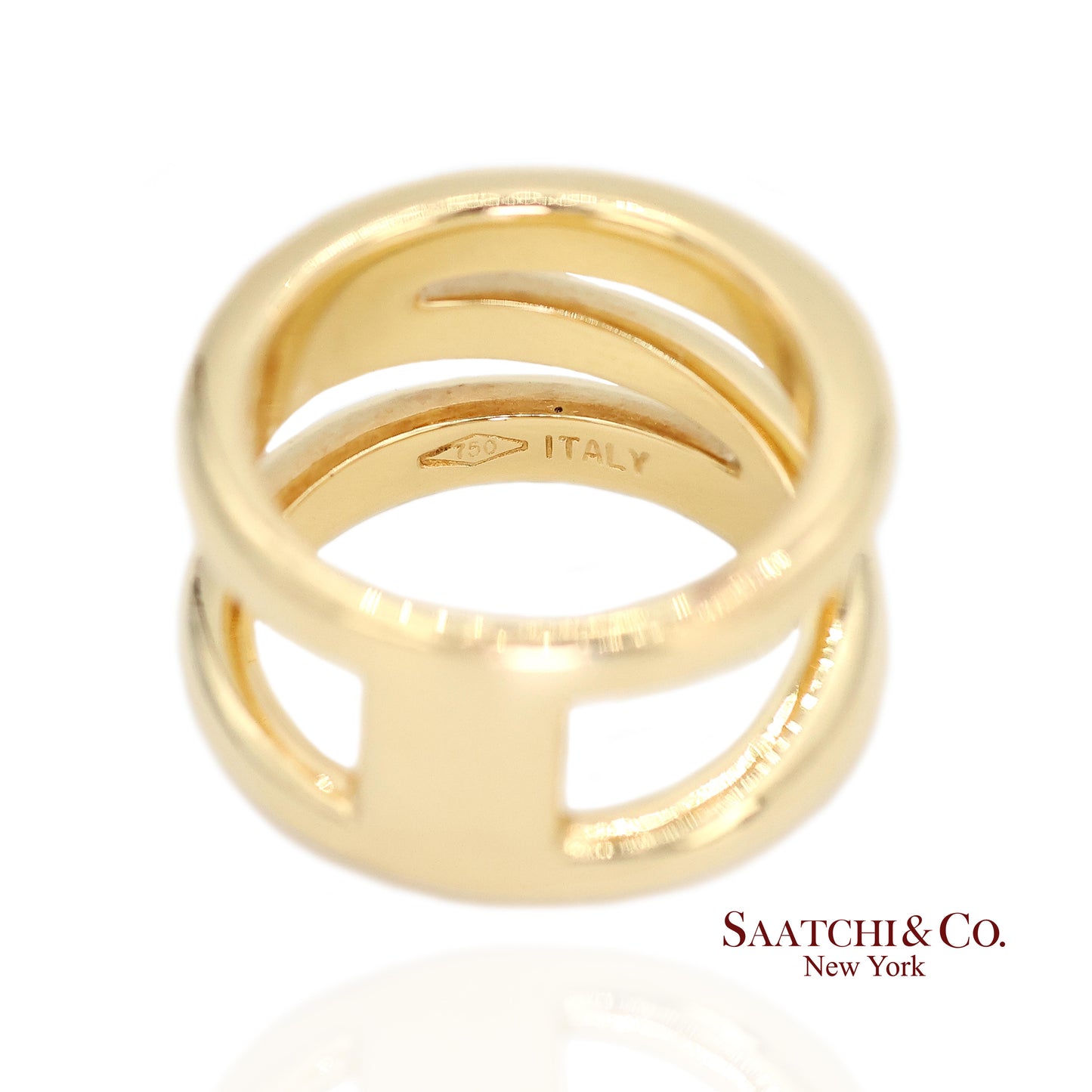 TIFFANY & Co. 18K Gold Diagonal Ring 5.5 Yellow Gold