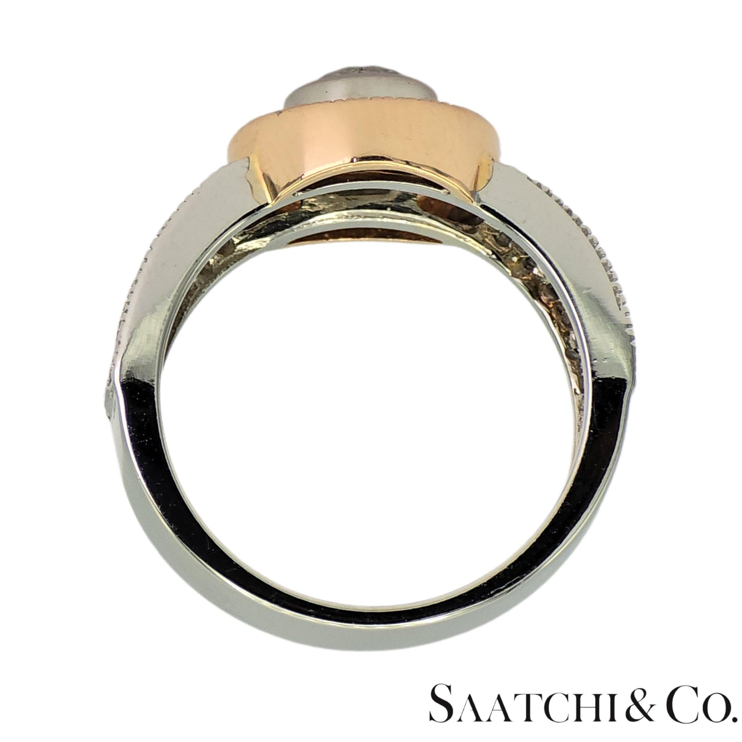 14K (585) White and Rose Gold Natural Diamond Ring