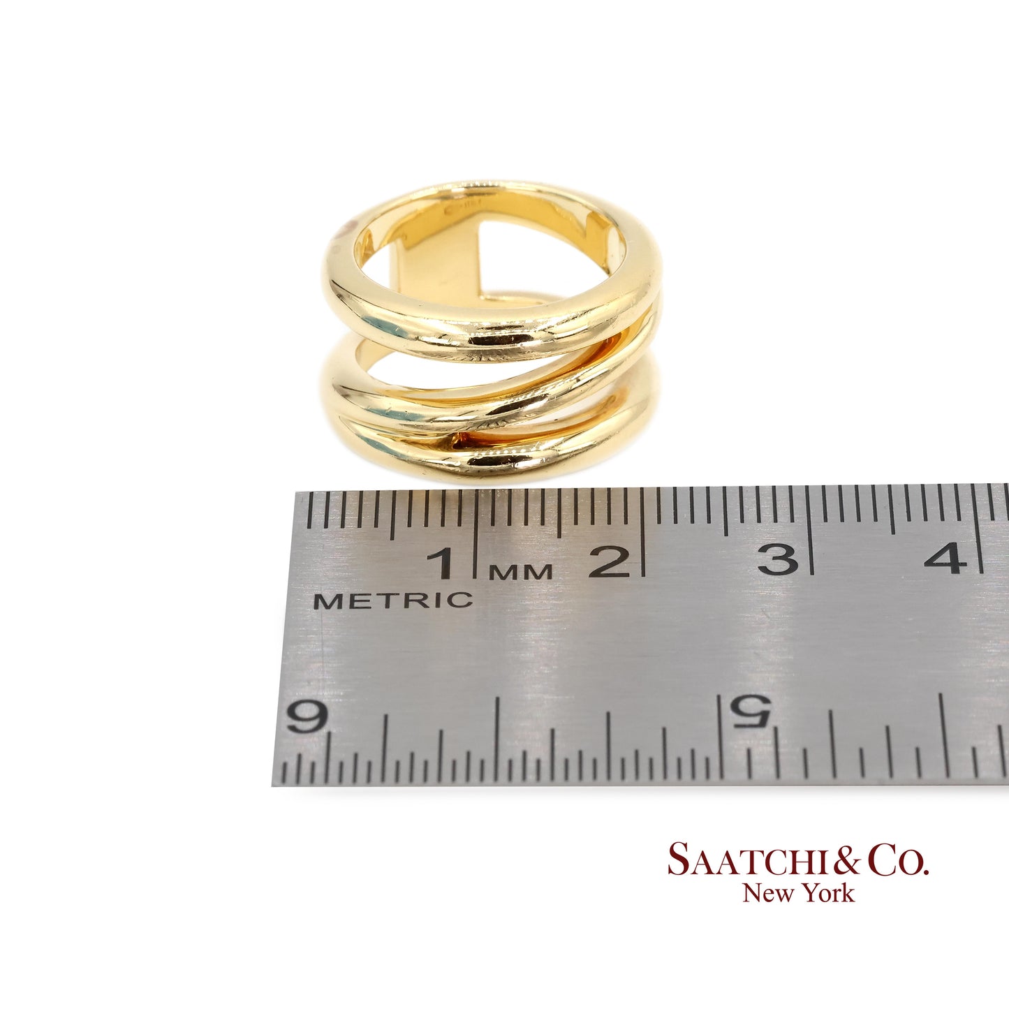 TIFFANY & Co. 18K Gold Diagonal Ring 5.5 Yellow Gold