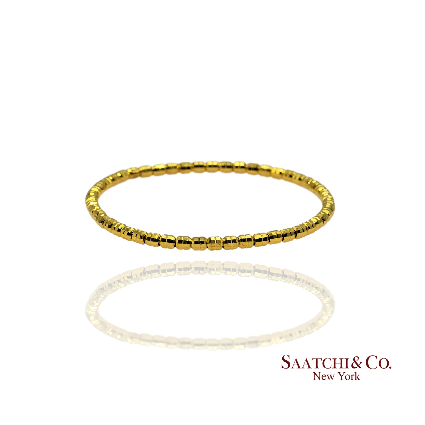 24K Yellow Gold 7.12 Grams Stretchable Elastic Bracelet.