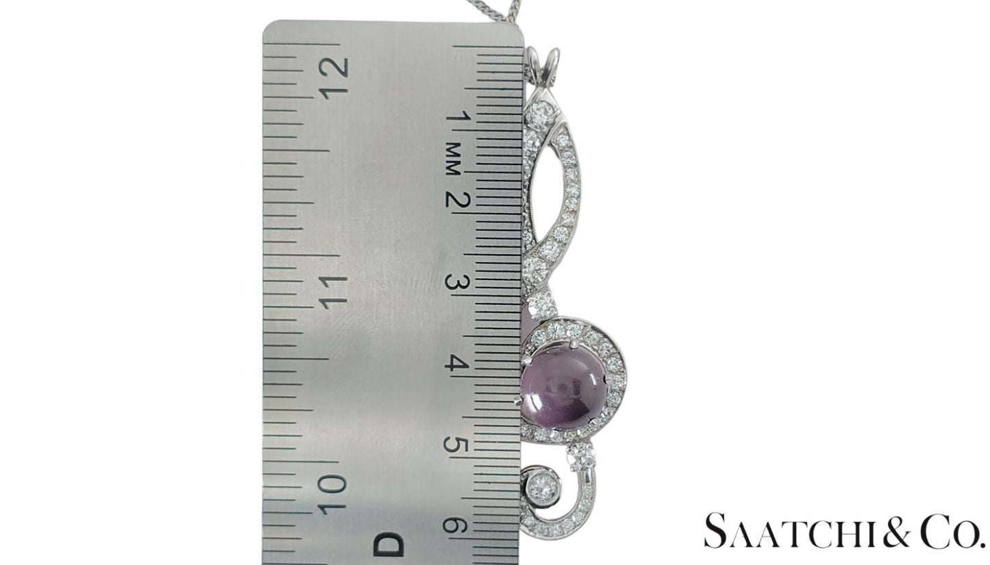 Black Pearl, 14K(585) white gold Pendant, Natural Diamond, Musical g Clef symbol